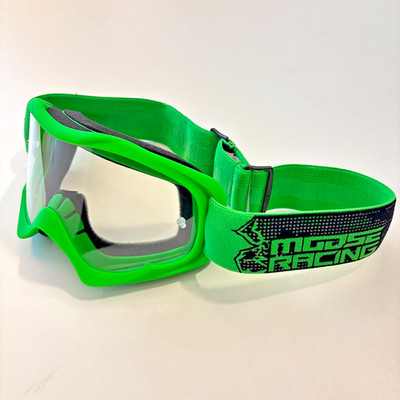 MOOSE RACING MX Goggle Motocross Brille grün klare Scheibe Neu Top