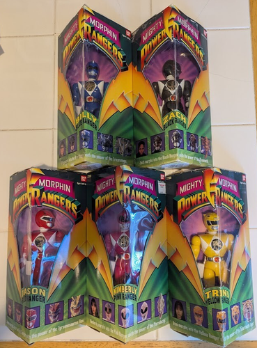 1993 8in BANDAI 2200 MIGHTY MORPHIN POWER RANGERS Poseable Figures in ...