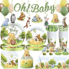 193pcs Classic Winnie Baby Shower Decorations Complete Party Set, for 25 Gues...