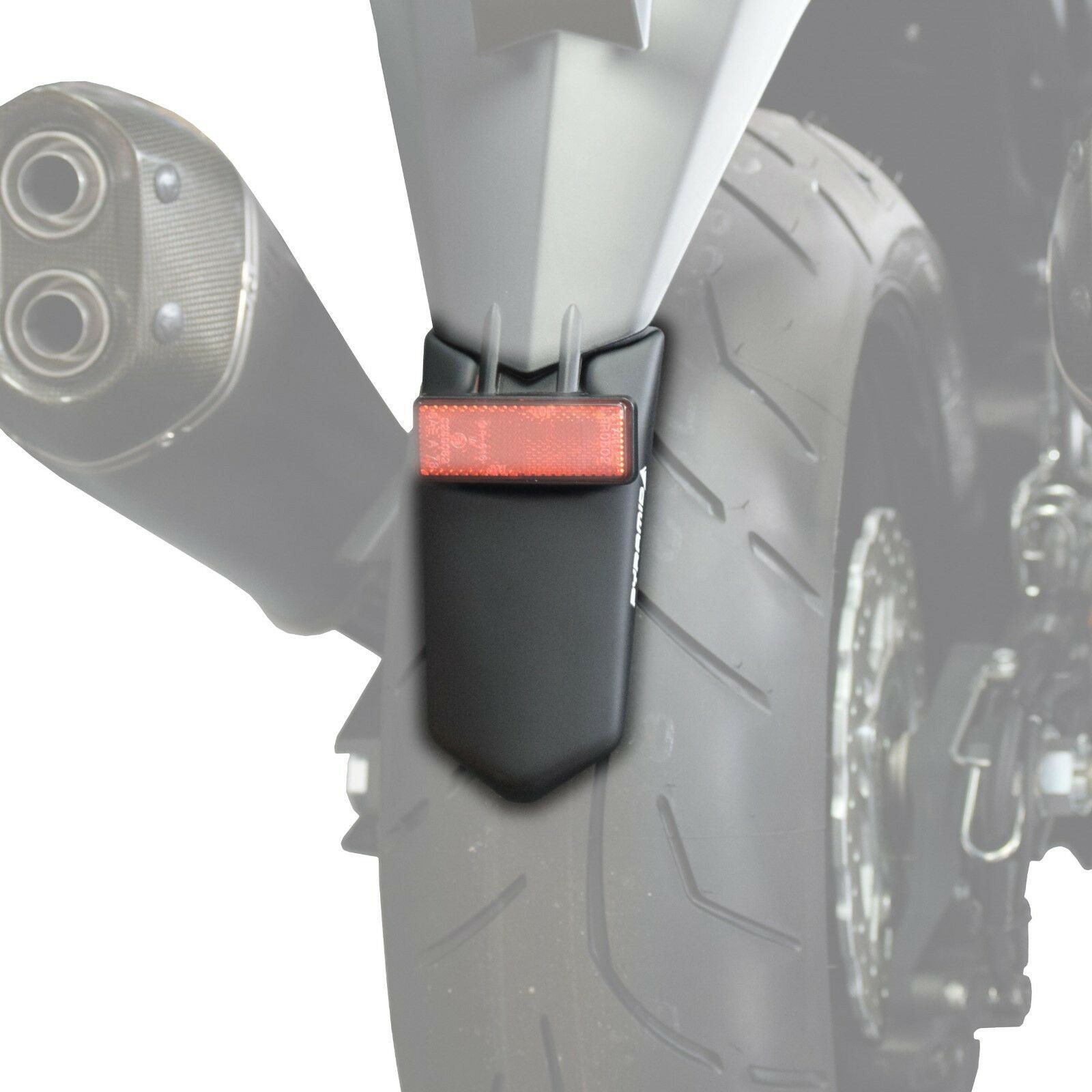 Pyramid Ductail Mudguard Fender Extension Matte Black Kawasaki ZZR1400 06 - 16