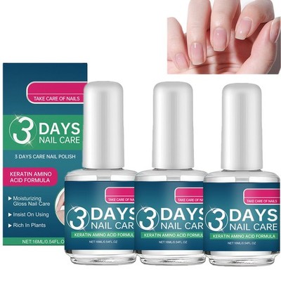 3Pc 3 Days Nail Care Keratin Amino Acid Quick Dry Conditioner Strengthening