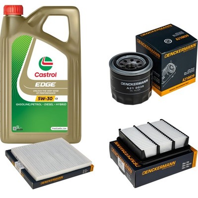 DENCKERMANN Inspektionspaket 5L CASTROL EDGE 5W-30 C3 für KIA Cerato II
