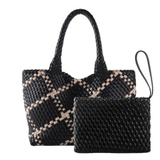 Woven Tote Bag for Women Handwoven Summer Vacation Travel Bags, Large Vegan L...