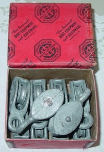 10 VINTAGE Wilcox Crittenden 3/4" Pulley Awning Deck Line Hardware Lot USA NOS