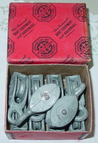 10 VINTAGE Wilcox Crittenden 3/4" Pulley Awning Deck Line Hardware Lot USA NOS