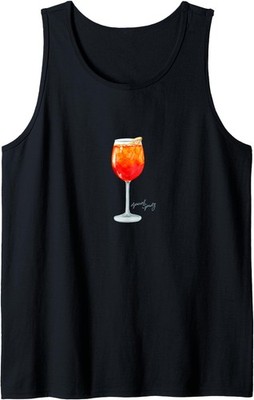 Aperol Spritz Italian Cocktail Elegant Portrait Vintage Tank Top