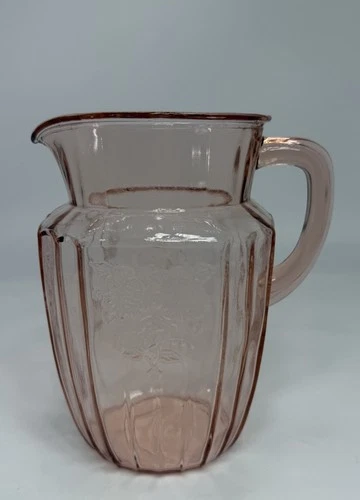30's Pink Depression Glass Mayfair Open Rose Pitcher Anchor Hocking EXCELLENT!
