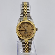 Geneva Presidential Women's Watch 26MM Gold Dial Two Tone Band 7" New Battery
