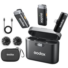 GODOX WES1 WIRELESS MIC KIT 2 2 TRANSMITTERS, 1 RECEIVER FOR IPHONE