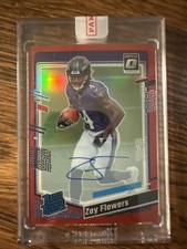 2023 Donruss Optic Zay Flowers RR Auto Red /75 Ravens Investment