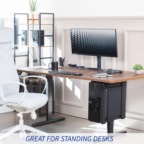 VIVO schwarz unter dem Schreibtisch PC verstellbare Riemenhalterung | Computerkoffer Halter - Bild 5 von 8