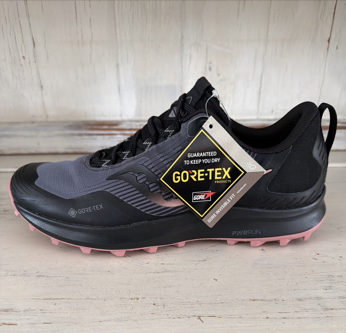 Saucony Peregrine 10 GTX Womens Shoes Size 10 Gore-tex Charcoal/Shell S10740-20