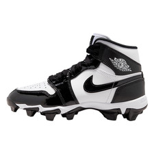 Jordan 1 Mid Little/Big Kids' Cleats White/Black/Black 