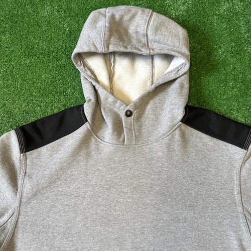 Duluth Trading Hoodie Sweatshirt Men’s Large Fleece Lined Gray Black Heavyweight - Picture 3 of 8