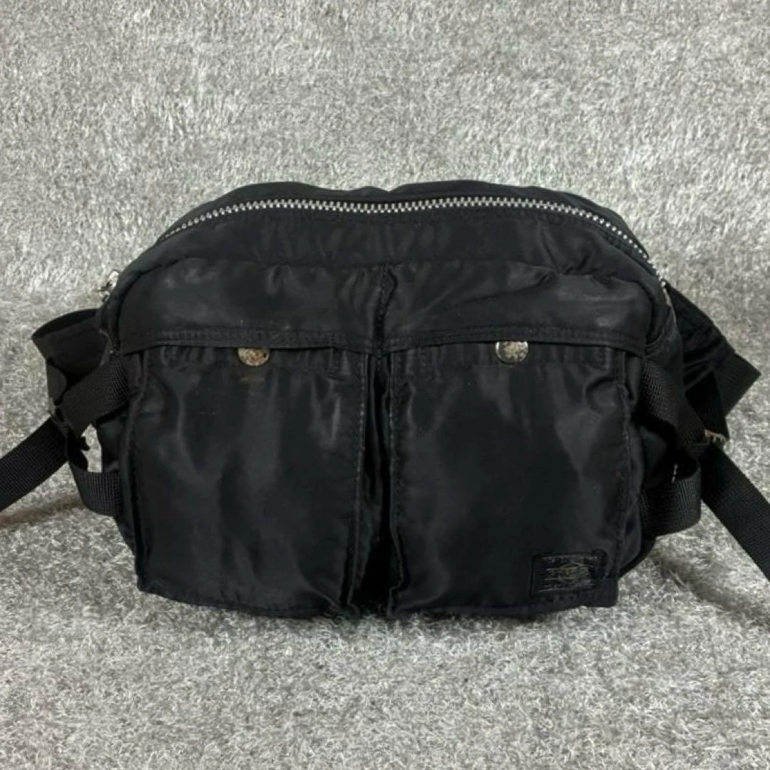 PORTER Yoshida TANKER Gürteltasche L altes Modell schwarz Nylon Body Bag Made in Japan
