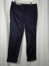 NWT Talbots Girlfriend Chino Navy Blue Stretch Ankle Pants Women's 10  80