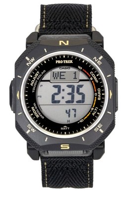 Casio Pro Trek Digital Fabric Strap Black Dial Solar PRG-69B-1 100M Men's Watch