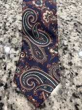Brooks Brothers 100% Silk Blue Purple Paisley Tie Made in USA