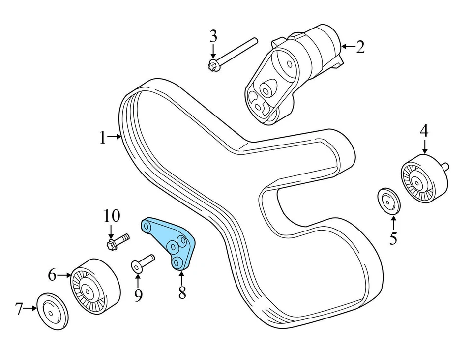 2014-2019 BMW 640I XDRIVE GRAN COUPE - Suporte de polia de correia de transmissão do motor - Imagem 3 de 4