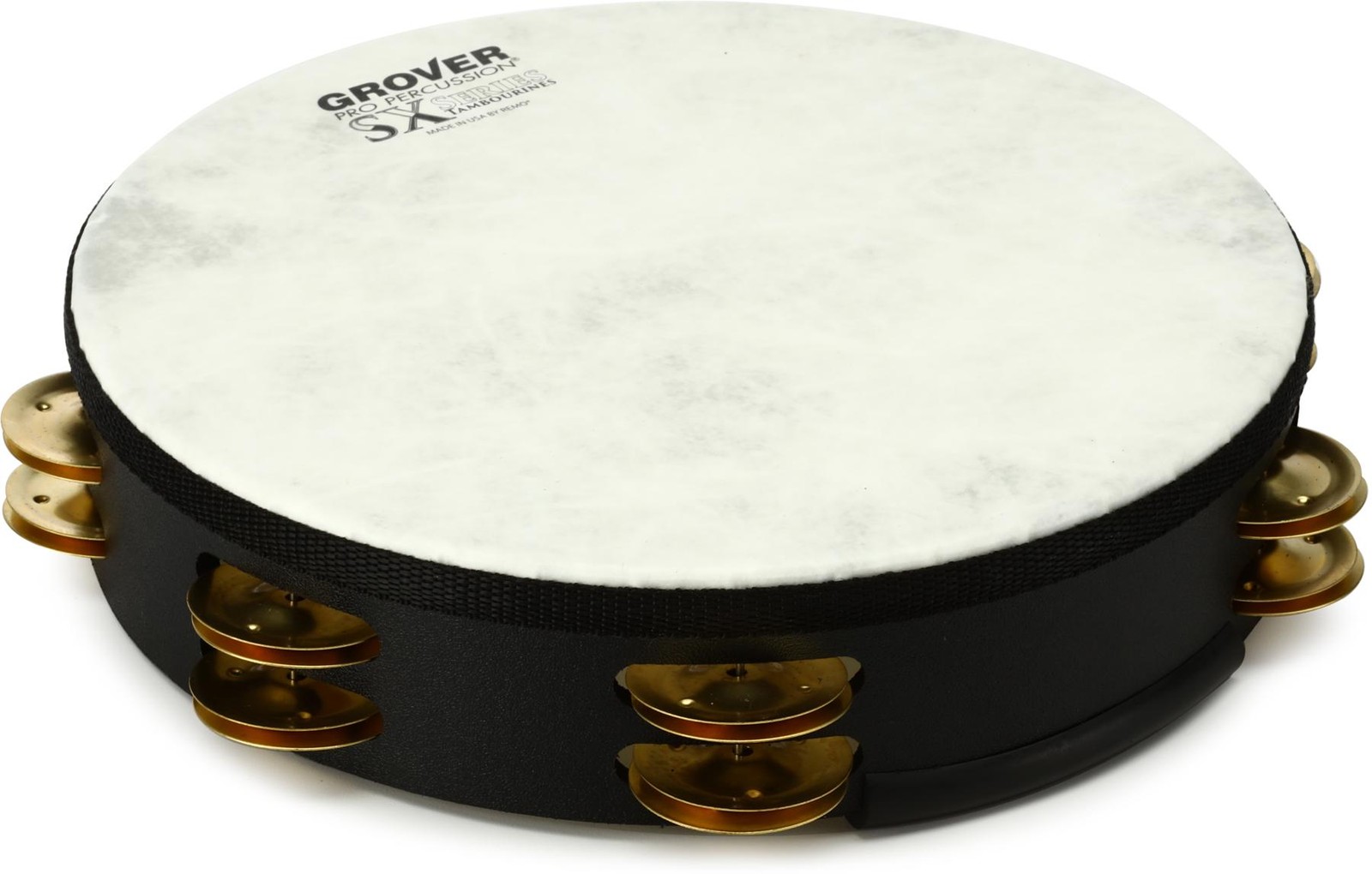 10-дюймовый двухрядный тамбурин Grover Pro Percussion SX-BR серии SX - черный