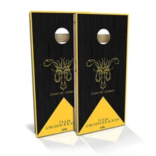 Cornhole Boards Game Of Throws Team Golden Kracken 8 Bags Poplar Wood