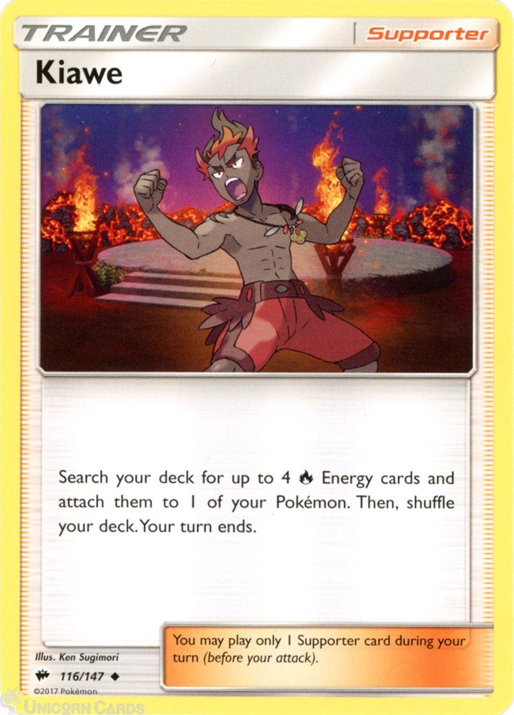 Kiawe 116/147 : Uncommon Mint/Near Mint Pokemon Card : SM03: Burning Shadows