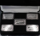WINCHESTER rifle shotgun TONED set of FIVE 1oz 999 FINE Silver bars C6773