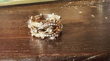 Vintage Silver tone Eternity Band size 9 approximately 1/2 inch wide
