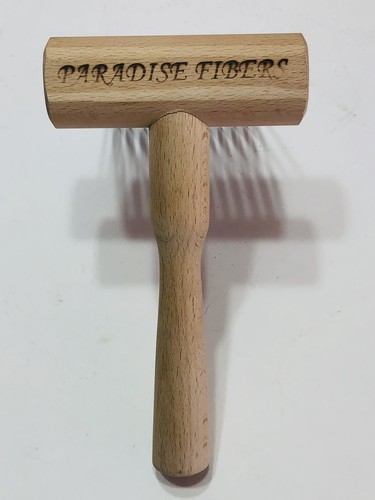 Paradise Fibers Maple Double Row Wool Comb With Stainless Tines