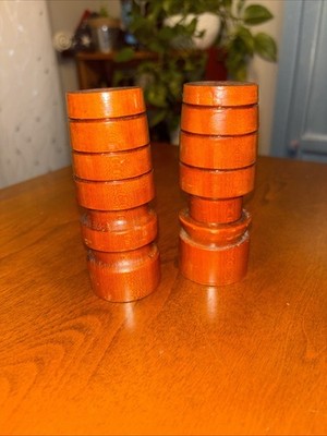 Vintage~Wooden Mesquite Turned SALT & PEPPER SHAKERS 1979~Handcrafted