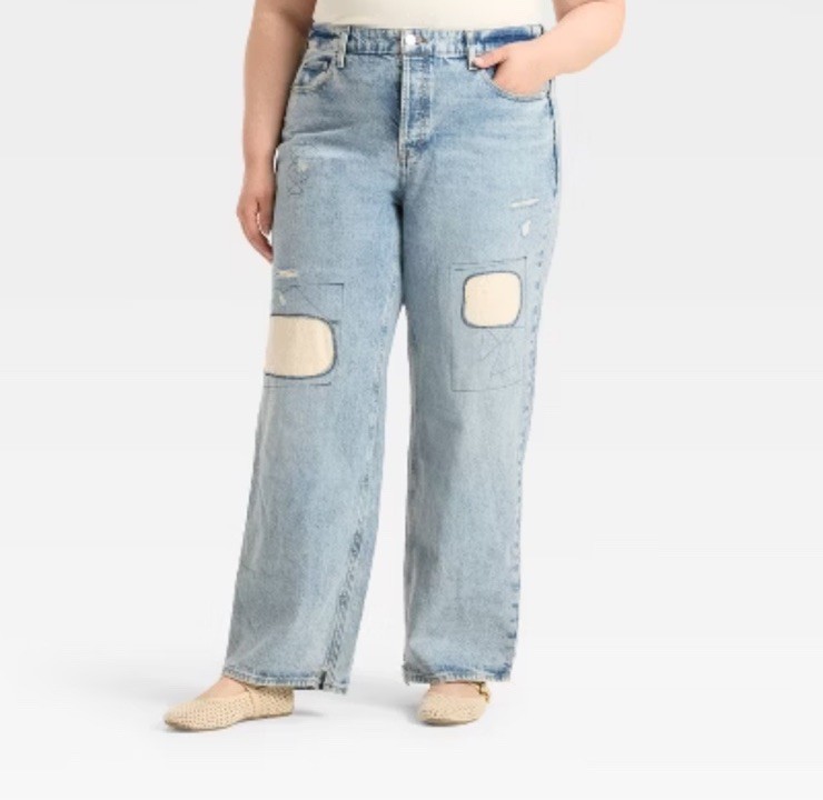 Universal Thread Women's Mid-Rise Patchwork 90's … - image 1