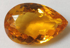 AAA Large Yellow Citrine 75.35 Ct. Pear Cut Loose Gemstone Gift for Women/Her