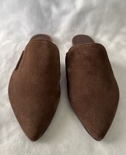 JENNI KAYNE Suede Mules WOMENS EU 36 Us 6 Pointed Toe TAUPE Slip-On