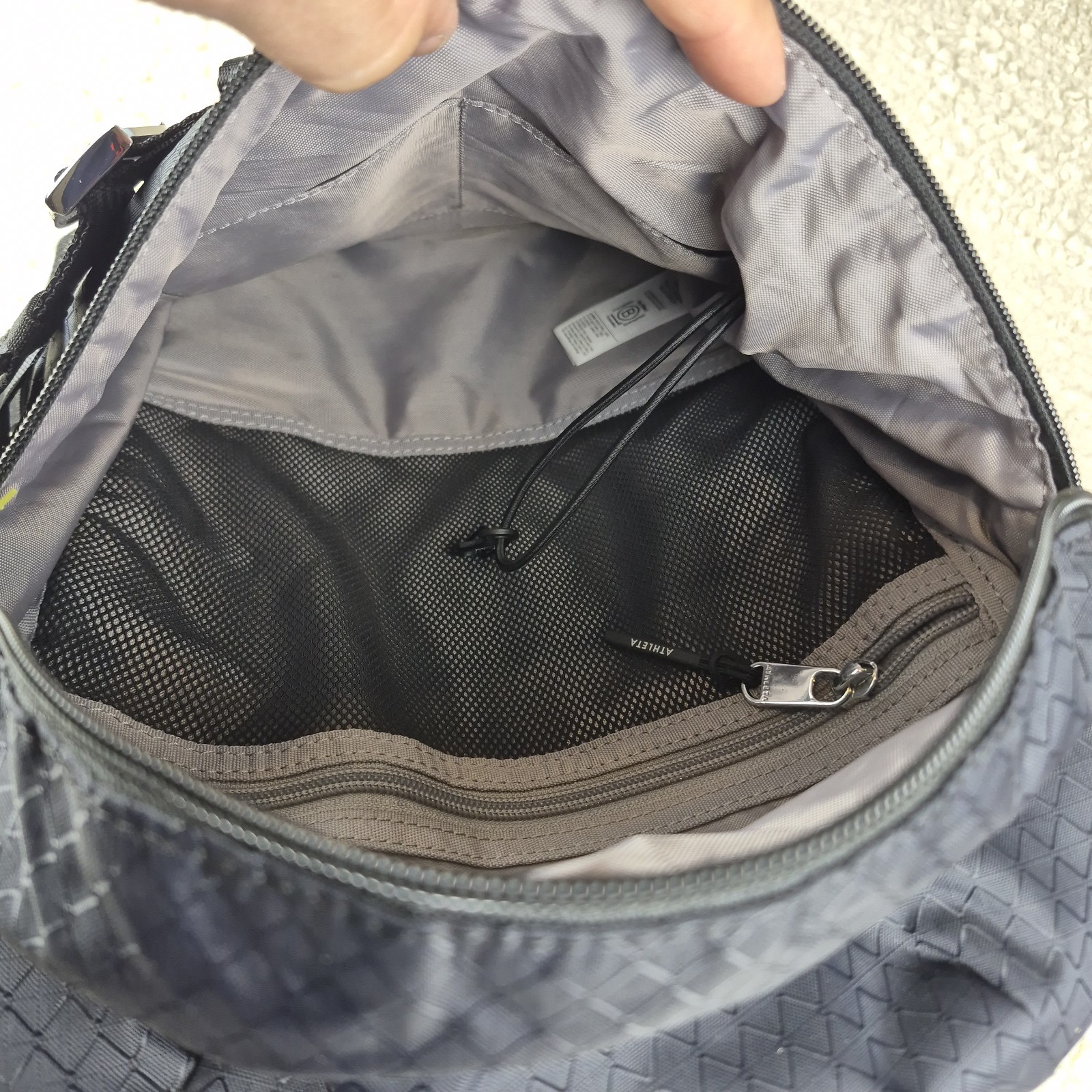 Athleta Excursion Backpack Black Nylon Ripstop Gy… - image 6