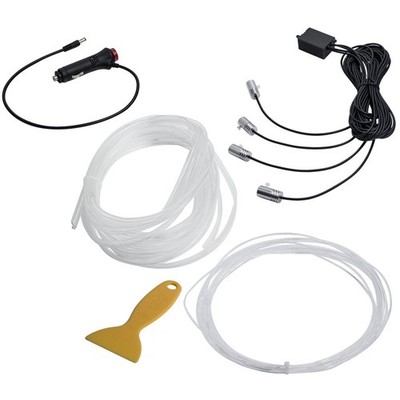 RGB Interior Light Strip 4M LED Fiber Optic Car Ambient Lighting Kit App Control