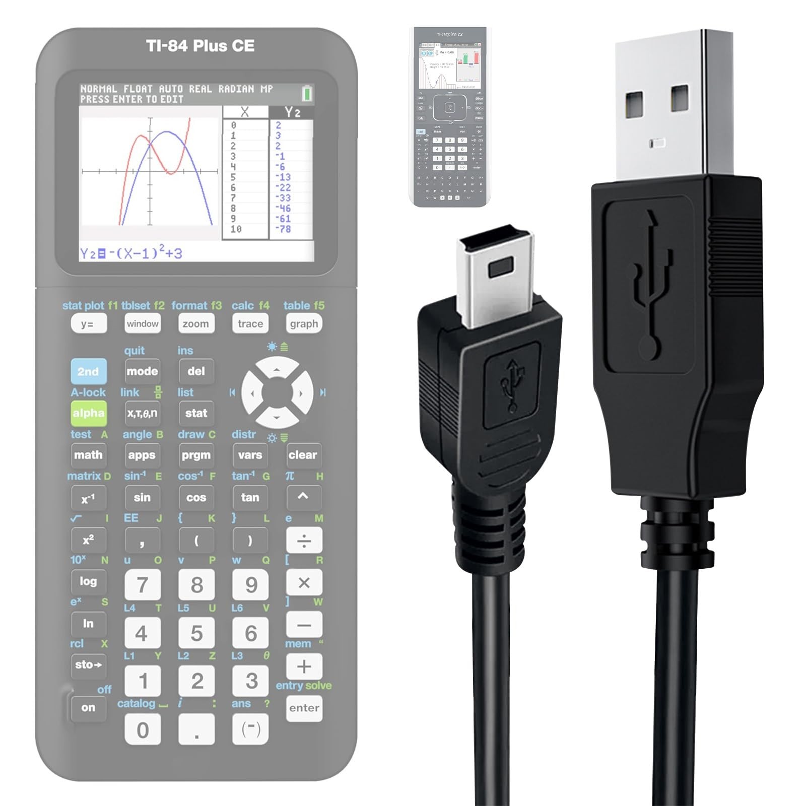 TI-84 Plus CE Calculator Charger: TI 84 Nspire Ti 84 plus ce charger, Black