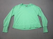 Sweaty Betty Sweatshirt Womens 8 Green Fleece Lined Thumbhole Sleeve Workout