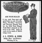 1924 J. L. Stifel ad Indigo Cloth Denim Work Clothes Boot sign