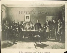 1919 Press Photo Drawing of Surrender of French at Sedan in 1870 - kfa37835