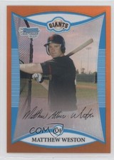 2008 Bowman Chrome Prospects Orange Refractor 7/25 Matt Weston Matthew t8i
