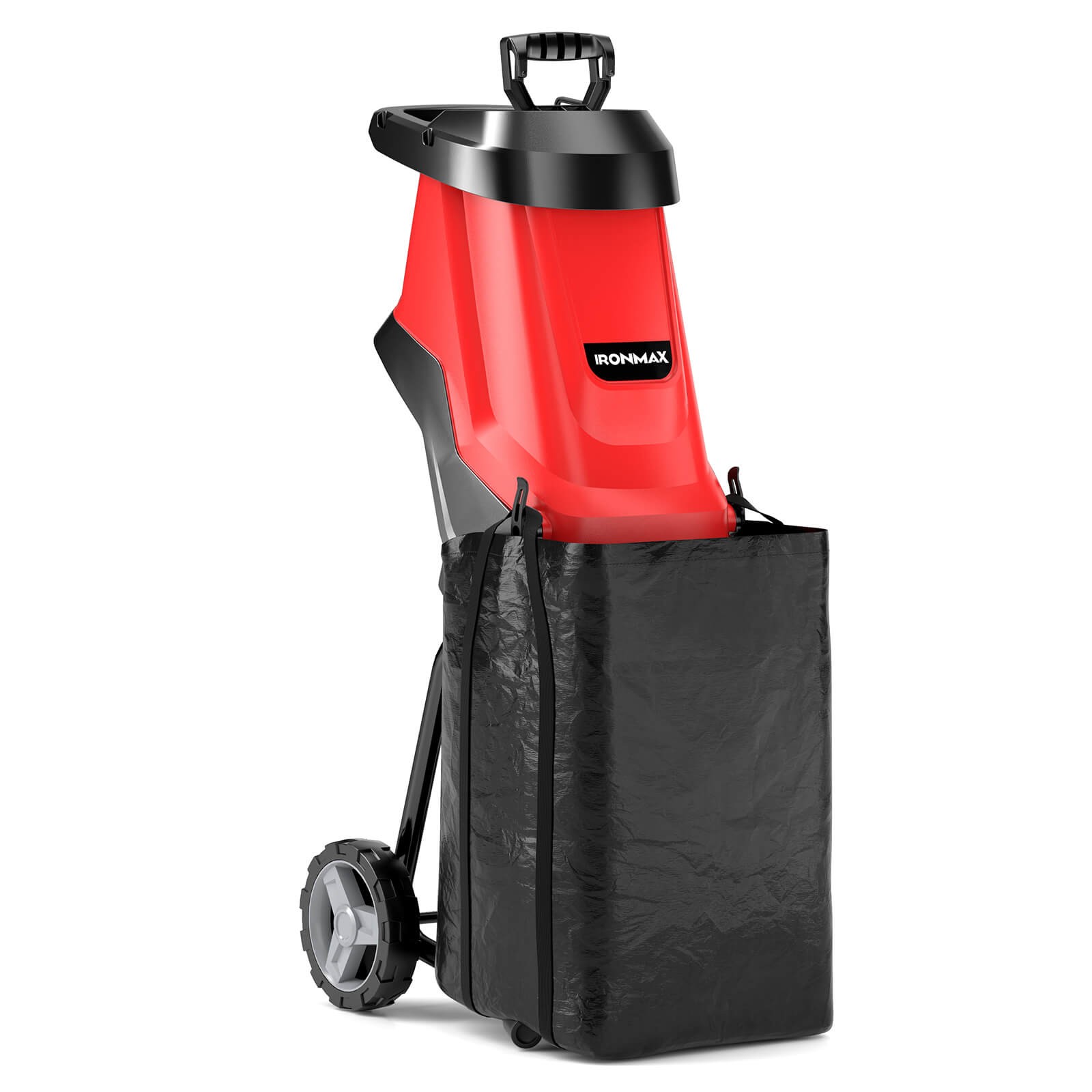 15 AMP Leaf Shredder Mulcher w/ Plunger & Collection Bag Whe