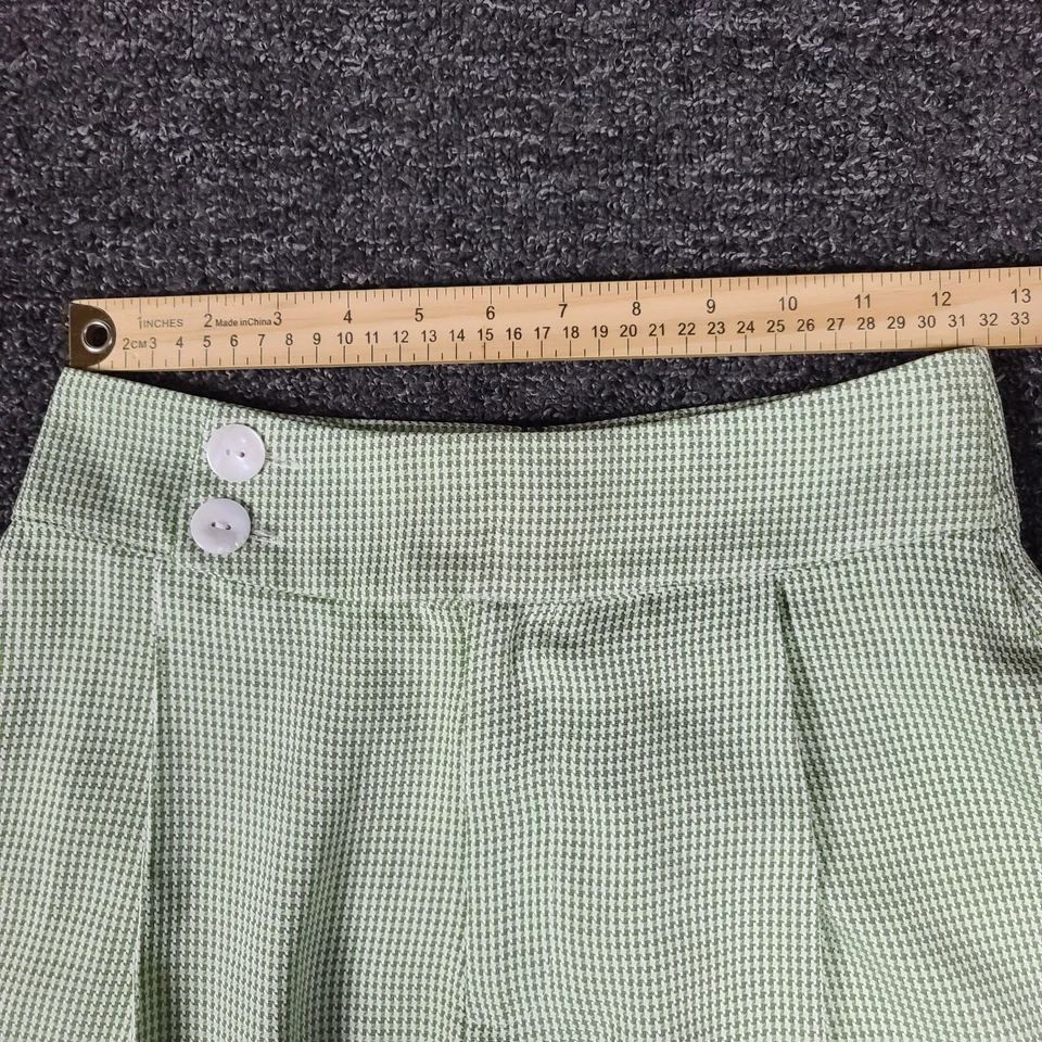 Pantalones Cortos Minkpink Marni Para Mujer XS Verde A Cuadros Chino Elastizados Chic Informales 25x3 Foto 4 de 4