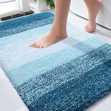 OLANLY Bathroom Rugs Mat 30x20, Extra Soft Absorbent 30" X 20", Peacock Blue