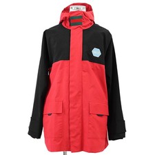 GUCCI 100 Anniversary Logo Patch Hooded Jacket Mens Size 50 Red/Black