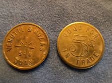 Verutti and Rozas/GF 5 Cents IT- San Juan, CA Pre 1905 Trade Token (See Descrip)