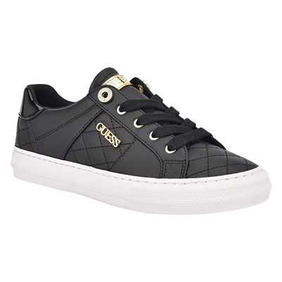 GUESS Women's Loven Sneaker, Color:  Black/Black