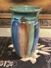 Early HULL Pottery Vase-Drip Glaze/Brushstroke Design-c 1920’s-Colorful/Love It!