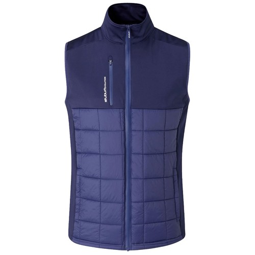 Chaleco acolchado térmico Stuburt Evolution para hombre cremallera completa calentador de cuerpo golf - Imagen 8 de 10