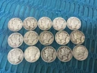 15 - Mercury Dimes, 90% Silver, Circulated, Uncertified. Nice