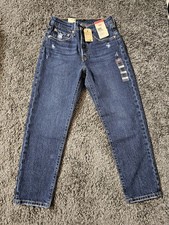 Levi's 501 Original Cropped Women's Jeans Blue Denim High Rise Straight Leg